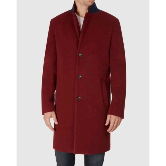 Men's Tommy Hilfiger Addison Wool-Blend Overcoat Coat. Size 40 Long. $395. - Picture 3 of 12